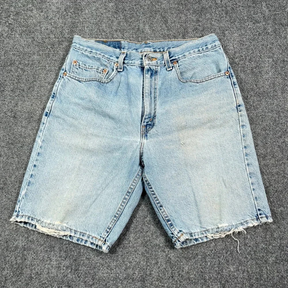 VTG '01 Levi's 505 Regular Fit Denim Shorts Mens 33 Made in USA Light Wash Dad